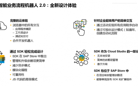 全新SAP Intelligent RPA 2.0亮相，赋能客户降本增效构建现代化智慧企业